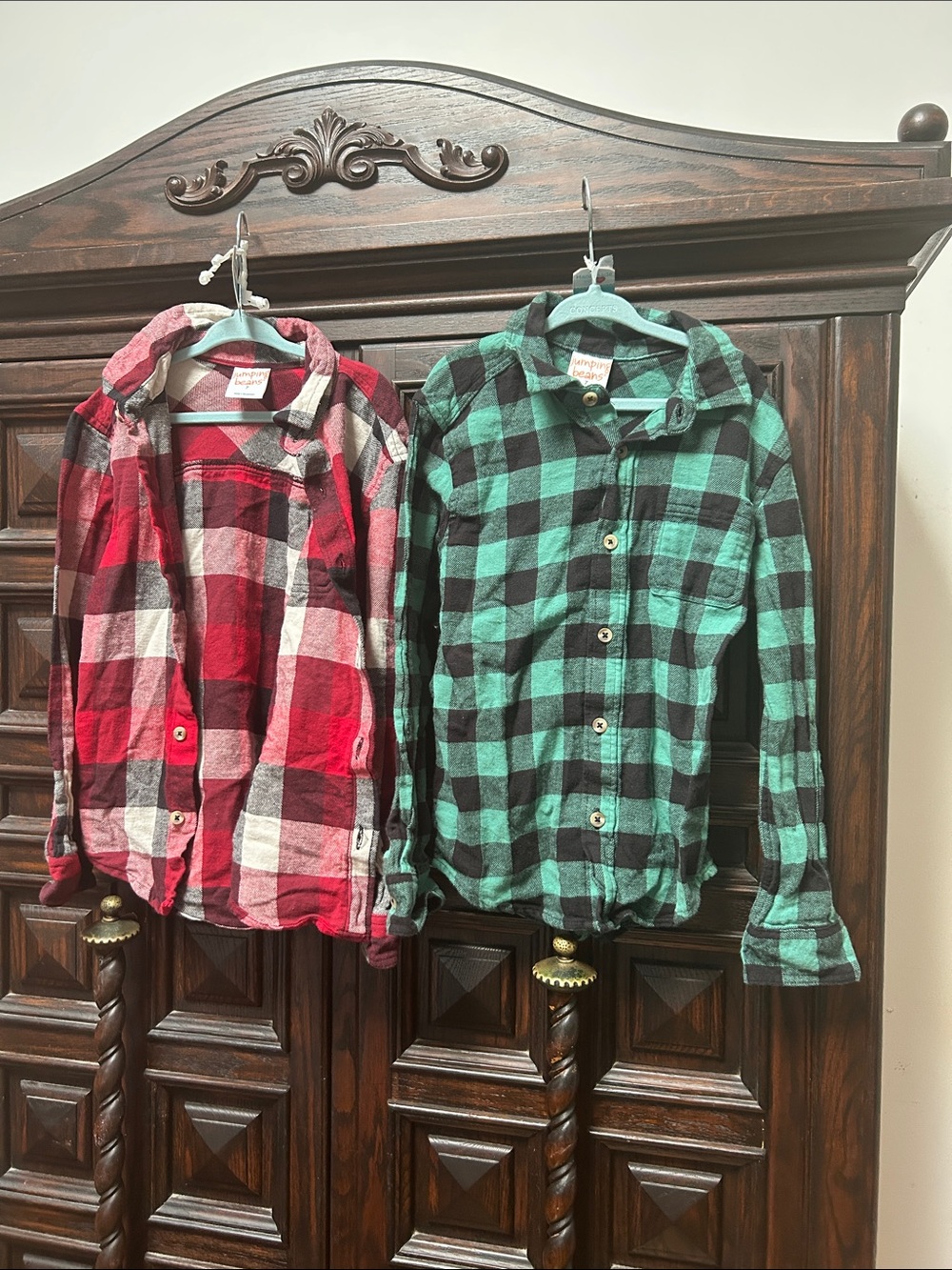 jumping beans Kids Plaid Button-Down Shirt - Red & Green